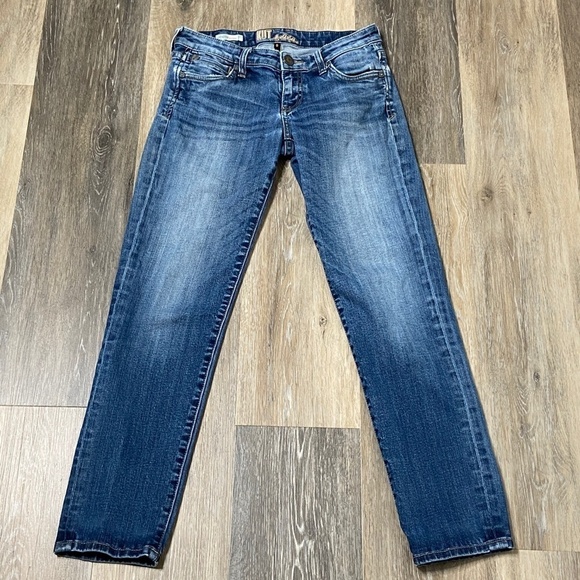 Kut From The Kloth Catherine Boyfriend Denim Crop Blue Casual Jeans Size 0 - Picture 2 of 8